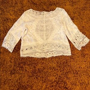 Ultra Pink Cream Lace Blouse